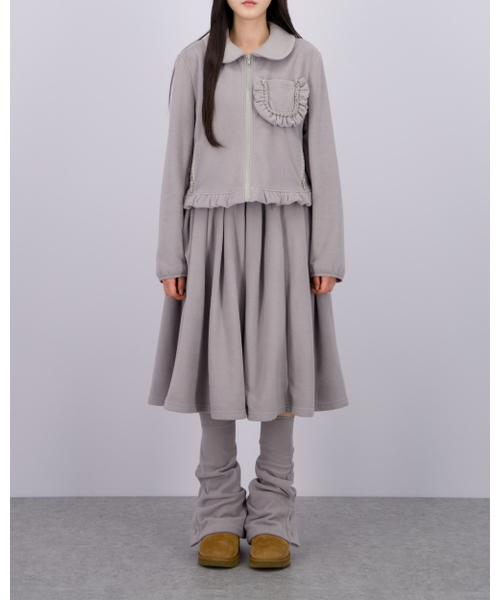 LO AXUAL(ロ・アクシュアル)の「FLEECE MIDI WARMER SKIRT_MELANGE GREY(スカート・レディース・その他・FREE)」の9枚目の写真