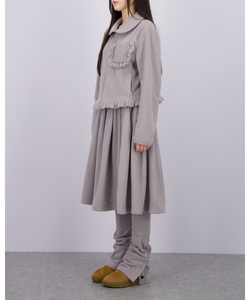 LO AXUAL(ロ・アクシュアル)の「FLEECE MIDI WARMER SKIRT_MELANGE GREY(スカート・レディース・その他・FREE)」の10枚目の写真