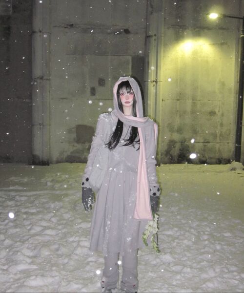 LO AXUAL(ロ・アクシュアル)の「FLEECE MIDI WARMER SKIRT_MELANGE GREY(スカート・レディース・その他・FREE)」の5枚目の写真