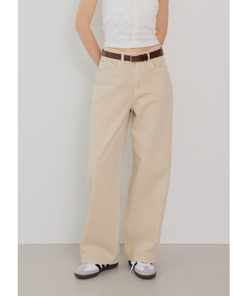 BUTTON UP(ボタンアップ)の「MARTAIN ワイドコットンパンツ (ベージュ)(その他パンツ・レディース・その他・SMALL)」の1枚目の写真