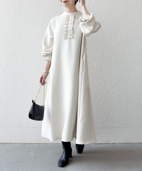 SHIPS any:〈洗濯機可能〉ダブルクロス フリル パフ スリーブ