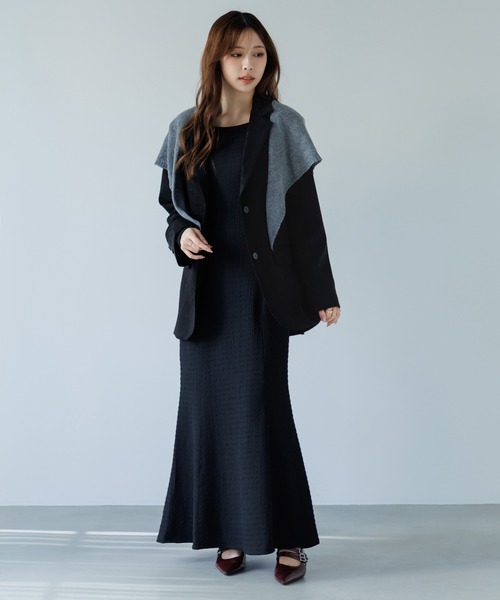 SENEE（セニー）の「waist belt tailored jacket（ウエストベルトテーラードジャケット）（テーラードジャケット・レディース・ブラック/アイボリー・MEDIUM/SMALL）」の7枚目の写真