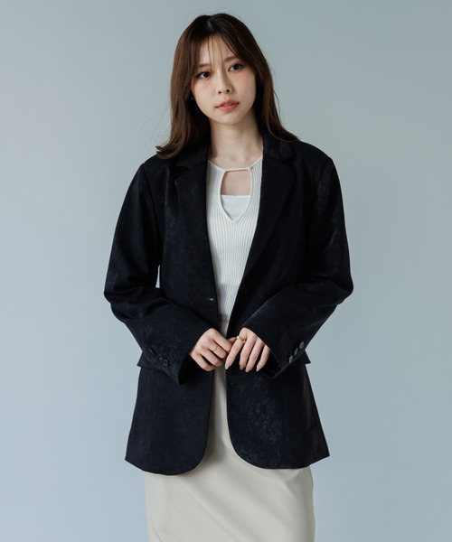 SENEE（セニー）の「waist belt tailored jacket（ウエストベルトテーラードジャケット）（テーラードジャケット・レディース・ブラック/アイボリー・MEDIUM/SMALL）」の4枚目の写真