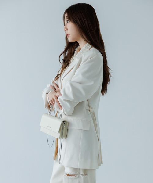 SENEE（セニー）の「waist belt tailored jacket（ウエストベルトテーラードジャケット）（テーラードジャケット・レディース・ブラック/アイボリー・MEDIUM/SMALL）」の10枚目の写真