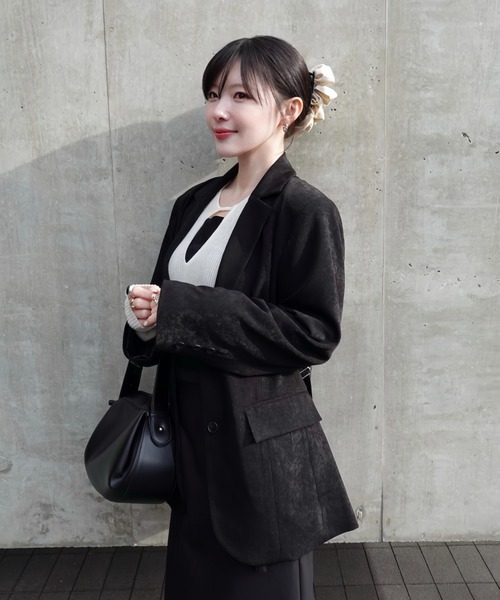 SENEE（セニー）の「waist belt tailored jacket（ウエストベルトテーラードジャケット）（テーラードジャケット・レディース・ブラック/アイボリー・MEDIUM/SMALL）」の22枚目の写真