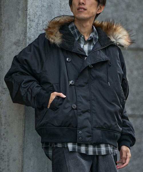 CRAFT STANDARD BOUTIQUE（クラフトスタンダードブティック）の「N-2Bフライトジャケット（ブルゾン・メンズ・ブラック/オリーブ・L/M）」の2枚目の写真