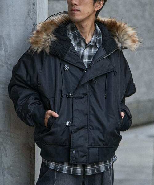 CRAFT STANDARD BOUTIQUE（クラフトスタンダードブティック）の「N-2Bフライトジャケット（ブルゾン・メンズ・ブラック/オリーブ・L/M）」の4枚目の写真