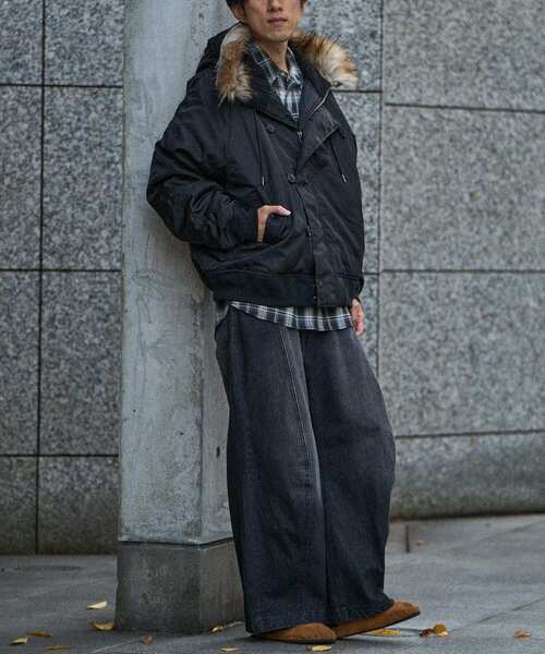 CRAFT STANDARD BOUTIQUE（クラフトスタンダードブティック）の「N-2Bフライトジャケット（ブルゾン・メンズ・ブラック/オリーブ・L/M）」の8枚目の写真