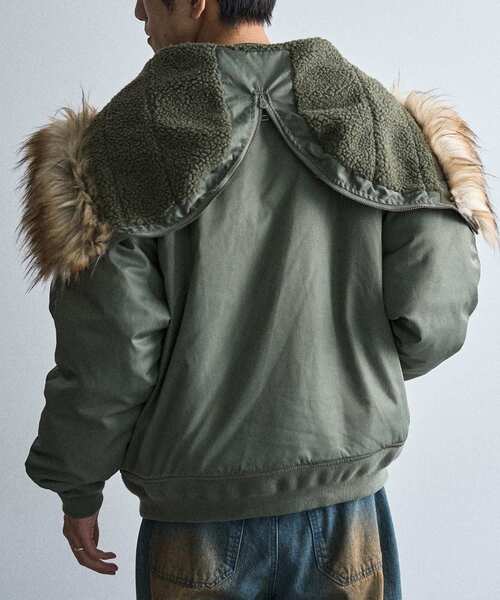 CRAFT STANDARD BOUTIQUE（クラフトスタンダードブティック）の「N-2Bフライトジャケット（ブルゾン・メンズ・ブラック/オリーブ・L/M）」の18枚目の写真