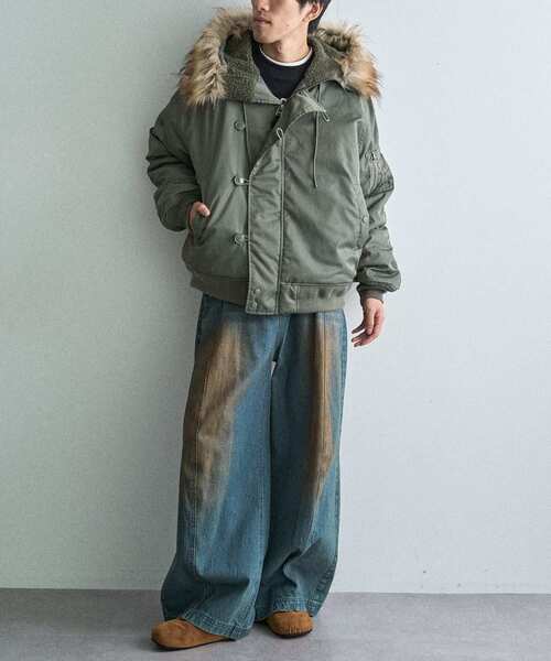 CRAFT STANDARD BOUTIQUE（クラフトスタンダードブティック）の「N-2Bフライトジャケット（ブルゾン・メンズ・ブラック/オリーブ・L/M）」の19枚目の写真