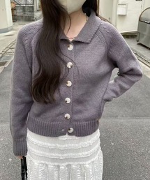 ボタンポロニットカーディガン