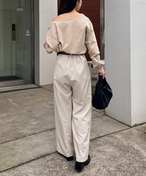 CAPRICIEUX LE'MAGE（カプリシューレマージュ）の「ドレープスウェット（Tシャツ/カットソー・レディース・ブラック/ベージュ/グレイッシュベージュ・FREE）」の13枚目の写真