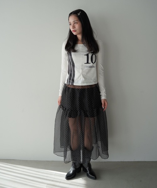 SANSeLF（サンセルフ）の「【SANSeLF】スクエアネックナンバリングトップス saw26s004（Tシャツ/カットソー・レディース・ホワイト・FREE）」の11枚目の写真