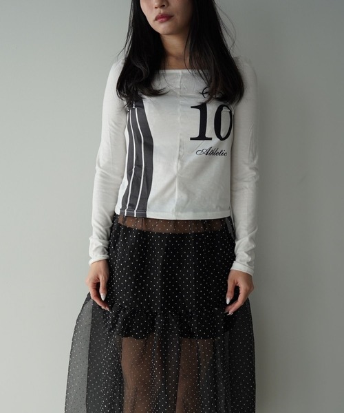 SANSeLF（サンセルフ）の「【SANSeLF】スクエアネックナンバリングトップス saw26s004（Tシャツ/カットソー・レディース・ホワイト・FREE）」の12枚目の写真