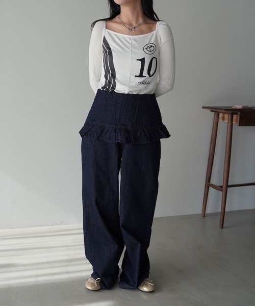 SANSeLF（サンセルフ）の「【SANSeLF】スクエアネックナンバリングトップス saw26s004（Tシャツ/カットソー・レディース・ホワイト・FREE）」の14枚目の写真