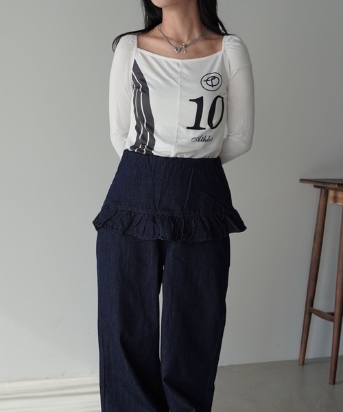 SANSeLF（サンセルフ）の「【SANSeLF】スクエアネックナンバリングトップス saw26s004（Tシャツ/カットソー・レディース・ホワイト・FREE）」の13枚目の写真