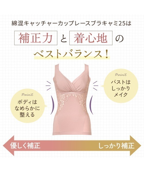 BRADELIS NEWYORK(ブラデリスニューヨーク)の「綿混キャッチャーカップレースブラキャミ25 ブラデリス 補正下着 補整 ブラトップ ボディシェイパー ボディスーツ(インナーウェア/肌着・レディース・ブラック/ベージュ/レッド/ダークグレー/ピンクベージュ/グレイッシュベージュ・3L/LL/L/M/S/5L/4L)」の15枚目の写真