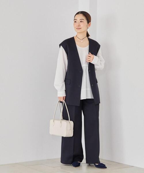 martinique（マルティニーク）の「《コラボ》川上さやかさん×martiniqueタックパンツ（セットアップ可）（その他パンツ・レディース・サックスブルー/ネイビー・1/2）」の4枚目の写真