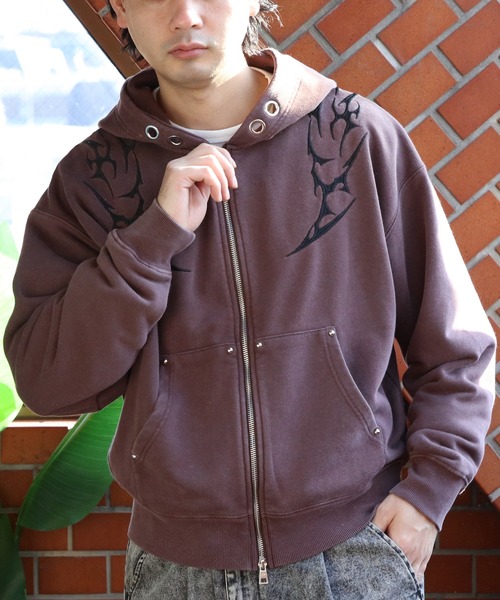 8(eight)(エイト)の「トライバル刺繍ZIPパーカー(パーカー・メンズ・ブラウン/ピンク/チャコール・MEDIUM/LARGE)」の18枚目の写真