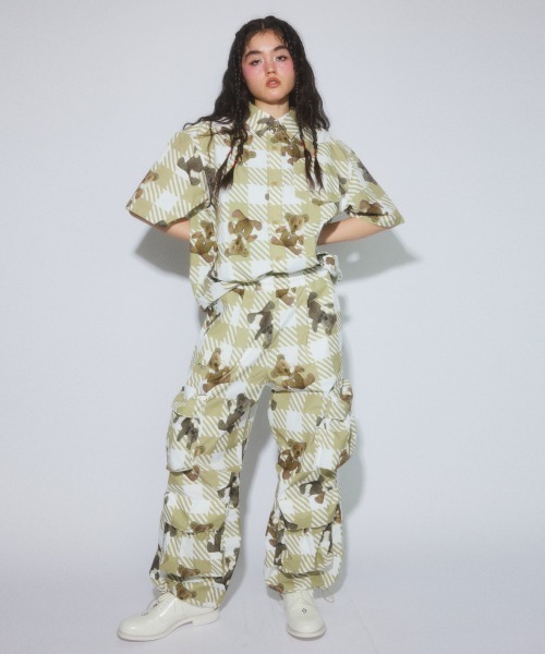 Candy Stripper（キャンディストリッパー）の「BROKEN BEAR CHECK PARACHUTE パンツ（カーゴパンツ・レディース・ベージュ/ブラック系その他/ブラック・FREE）」の6枚目の写真