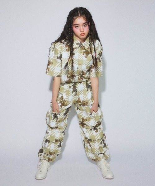 Candy Stripper（キャンディストリッパー）の「BROKEN BEAR CHECK PARACHUTE パンツ（カーゴパンツ・レディース・ベージュ/ブラック系その他/ブラック・FREE）」の8枚目の写真