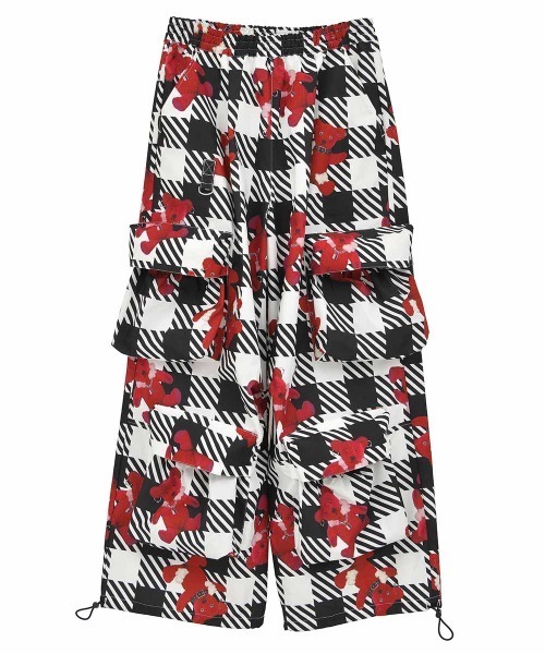 Candy Stripper（キャンディストリッパー）の「BROKEN BEAR CHECK PARACHUTE パンツ（カーゴパンツ・レディース・ベージュ/ブラック系その他/ブラック・FREE）」の21枚目の写真