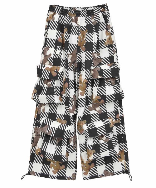 Candy Stripper（キャンディストリッパー）の「BROKEN BEAR CHECK PARACHUTE パンツ（カーゴパンツ・レディース・ベージュ/ブラック系その他/ブラック・FREE）」の22枚目の写真