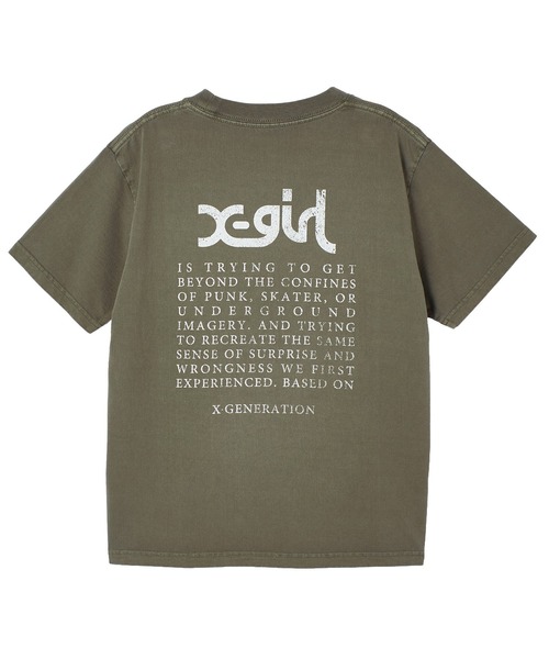 X-girl(エックスガール)の「FADED FACE S/S TEE(Tシャツ/カットソー・レディース・ブラック/オリーブ/パープル・S/M/L)」の5枚目の写真