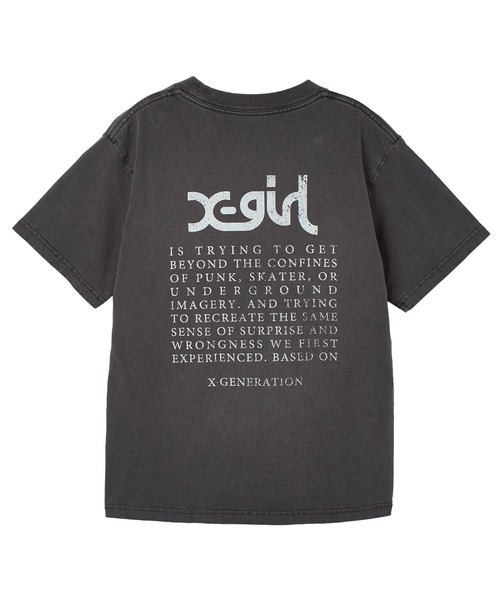 X-girl(エックスガール)の「FADED FACE S/S TEE(Tシャツ/カットソー・レディース・ブラック/オリーブ/パープル・S/M/L)」の6枚目の写真