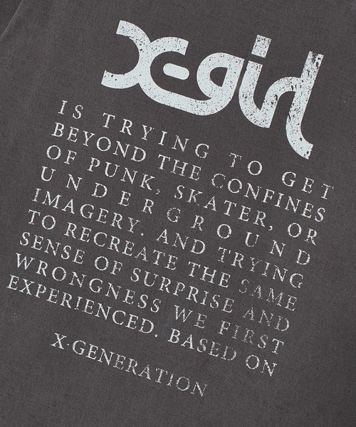 X-girl(エックスガール)の「FADED FACE S/S TEE(Tシャツ/カットソー・レディース・ブラック/オリーブ/パープル・S/M/L)」の11枚目の写真