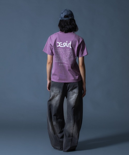 X-girl(エックスガール)の「FADED FACE S/S TEE(Tシャツ/カットソー・レディース・ブラック/オリーブ/パープル・S/M/L)」の16枚目の写真