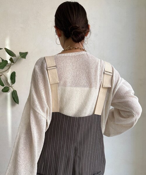 DouDou（ドゥドゥ）の「【WEB限定】ツータックサロペット（つなぎ/オールインワン・レディース・チャコールグレー/ベージュ・FREE）」の11枚目の写真