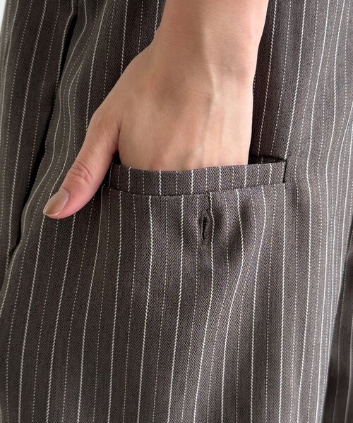 DouDou（ドゥドゥ）の「【WEB限定】ツータックサロペット（つなぎ/オールインワン・レディース・チャコールグレー/ベージュ・FREE）」の19枚目の写真