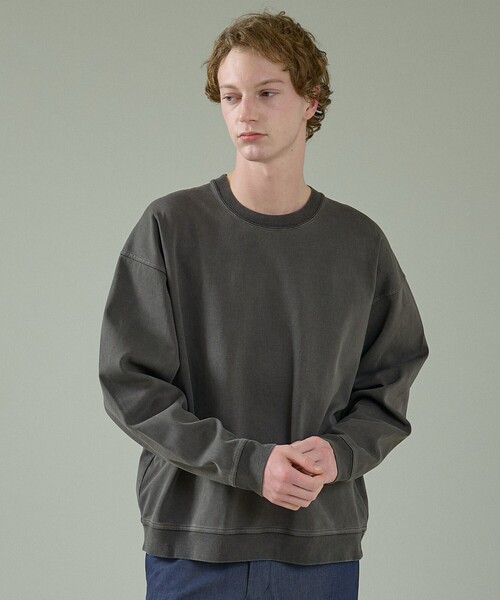 ABAHOUSE(アバハウス)の「フェード ポンチ クルーネック スウェット(スウェット・メンズ・ピンク/サックスブルー/アイボリー/チャコールグレー・46/48)」の1枚目の写真