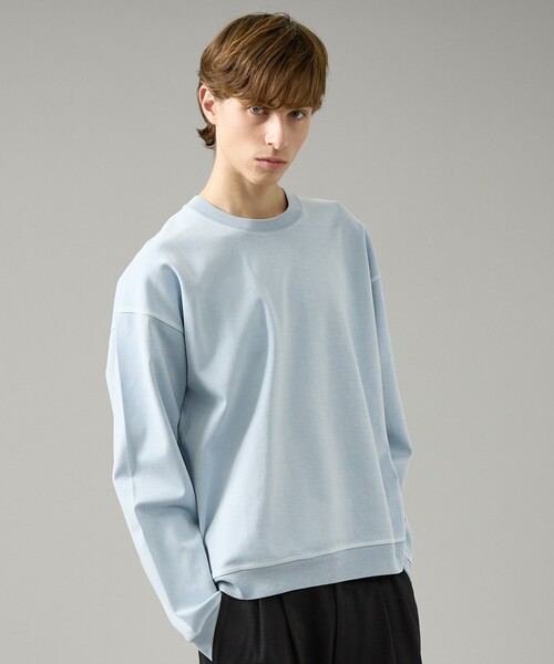 ABAHOUSE(アバハウス)の「フェード ポンチ クルーネック スウェット(スウェット・メンズ・ピンク/サックスブルー/アイボリー/チャコールグレー・46/48)」の15枚目の写真
