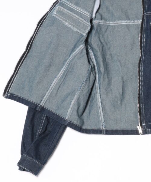 VIBGYOR(ヴィブジョー)の「【LAMPOON】デニムライダースジャケットセットアップ(セットアップ・レディース・ネイビー・MEDIUM/SMALL/LARGE)」の8枚目の写真
