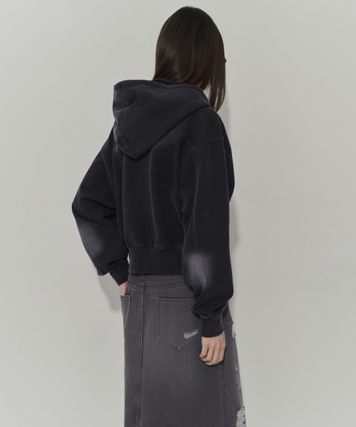 MUSINSA STANDARD WOMAN（ムシンサスタンダードウーマン）の「ウィメンズフェイデッドフードパーカー [チャコールグレー]（パーカー・レディース・その他・MEDIUM/LARGE/X-SMALL/SMALL）」の4枚目の写真