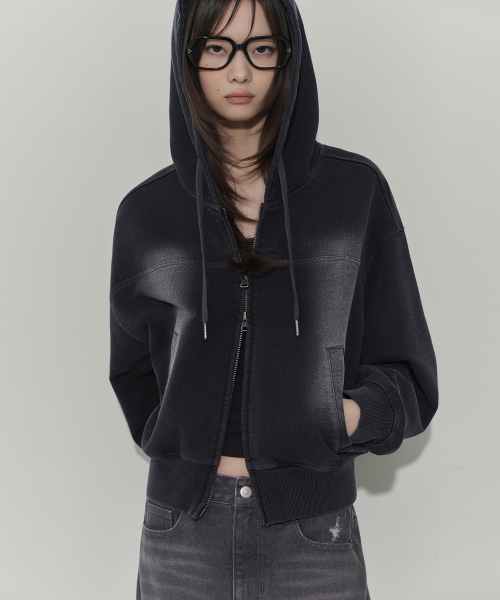 MUSINSA STANDARD WOMAN（ムシンサスタンダードウーマン）の「ウィメンズフェイデッドフードパーカー [チャコールグレー]（パーカー・レディース・その他・MEDIUM/LARGE/X-SMALL/SMALL）」の5枚目の写真