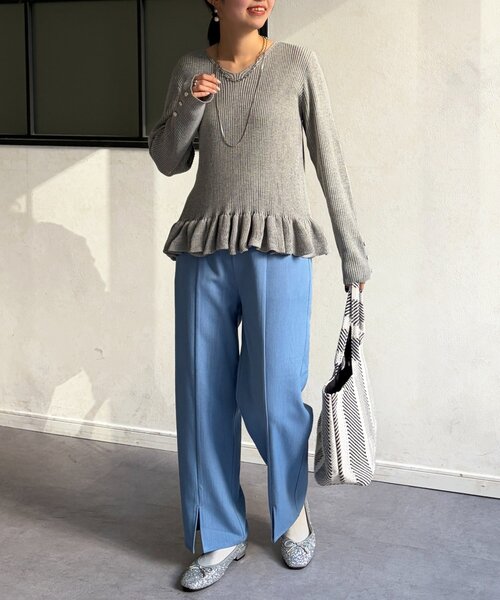 Chez toi(シェトワ)の「裾フリルニットプルオーバー(ニット/セーター・レディース・グレー/ブラック/ブルー系その他・FREE)」の18枚目の写真