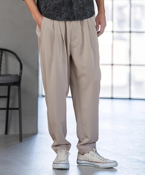 CAMBIO（カンビオ）の「mp14601- Slacks Fabric Tapered Pants スラックスパンツ(S60026cmb)（スラックス・メンズ・ブラック/チャコールグレー/ベージュ/カーキ系・S/M/L）」の3枚目の写真