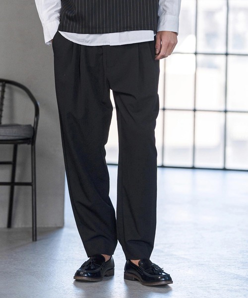 CAMBIO（カンビオ）の「mp14601- Slacks Fabric Tapered Pants スラックスパンツ(S60026cmb)（スラックス・メンズ・ブラック/チャコールグレー/ベージュ/カーキ系・S/M/L）」の10枚目の写真