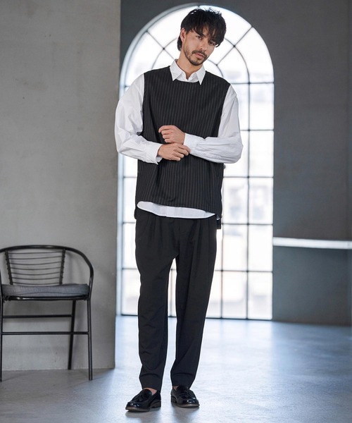 CAMBIO（カンビオ）の「mp14601- Slacks Fabric Tapered Pants スラックスパンツ(S60026cmb)（スラックス・メンズ・ブラック/チャコールグレー/ベージュ/カーキ系・S/M/L）」の14枚目の写真