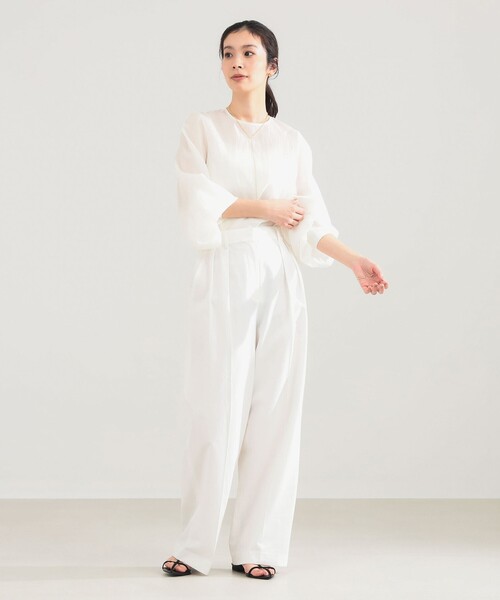 Demi-Luxe BEAMS(デミルクス ビームス)の「【8/6値下げ】AK+1 / クルーネック リブ ブラウス(シャツ/ブラウス・レディース・チャコールグレー/オフホワイト・36/38)」の5枚目の写真