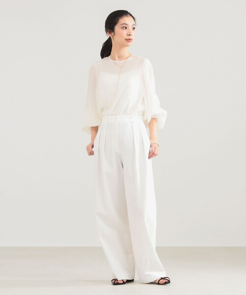 Demi-Luxe BEAMS(デミルクス ビームス)の「【8/6値下げ】AK+1 / クルーネック リブ ブラウス(シャツ/ブラウス・レディース・チャコールグレー/オフホワイト・36/38)」の6枚目の写真