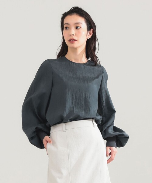 Demi-Luxe BEAMS(デミルクス ビームス)の「【8/6値下げ】AK+1 / クルーネック リブ ブラウス(シャツ/ブラウス・レディース・チャコールグレー/オフホワイト・36/38)」の13枚目の写真