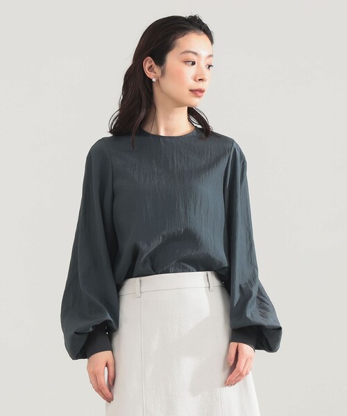 Demi-Luxe BEAMS(デミルクス ビームス)の「【8/6値下げ】AK+1 / クルーネック リブ ブラウス(シャツ/ブラウス・レディース・チャコールグレー/オフホワイト・36/38)」の14枚目の写真