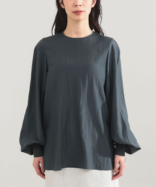 Demi-Luxe BEAMS(デミルクス ビームス)の「【8/6値下げ】AK+1 / クルーネック リブ ブラウス(シャツ/ブラウス・レディース・チャコールグレー/オフホワイト・36/38)」の15枚目の写真