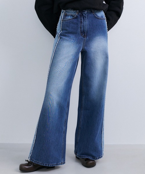 epingler(エピングラー)の「【epingler】サイドレースデニム DENIM LACEBOUND 韓国(デニムパンツ・レディース・インディゴブルー・S/M)」の3枚目の写真
