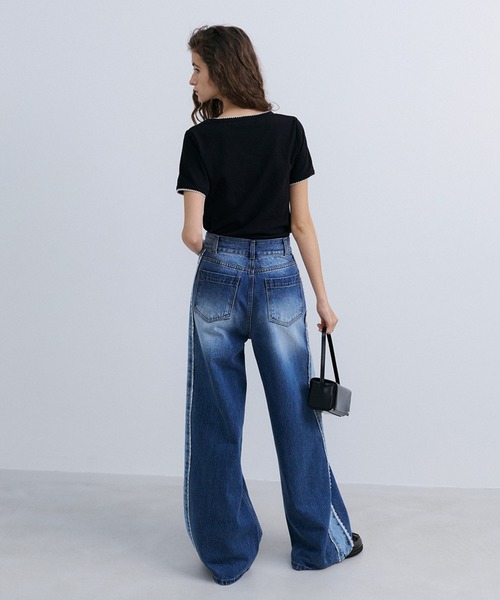 epingler(エピングラー)の「【epingler】サイドレースデニム DENIM LACEBOUND 韓国(デニムパンツ・レディース・インディゴブルー・S/M)」の8枚目の写真