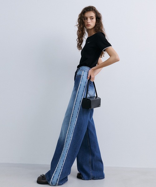 epingler(エピングラー)の「【epingler】サイドレースデニム DENIM LACEBOUND 韓国(デニムパンツ・レディース・インディゴブルー・S/M)」の9枚目の写真